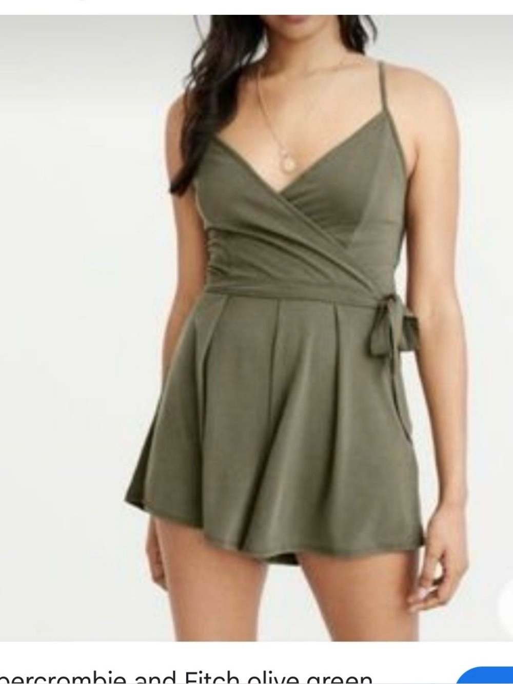 Abercrombie & Fitch Olive Green Wrap Romper